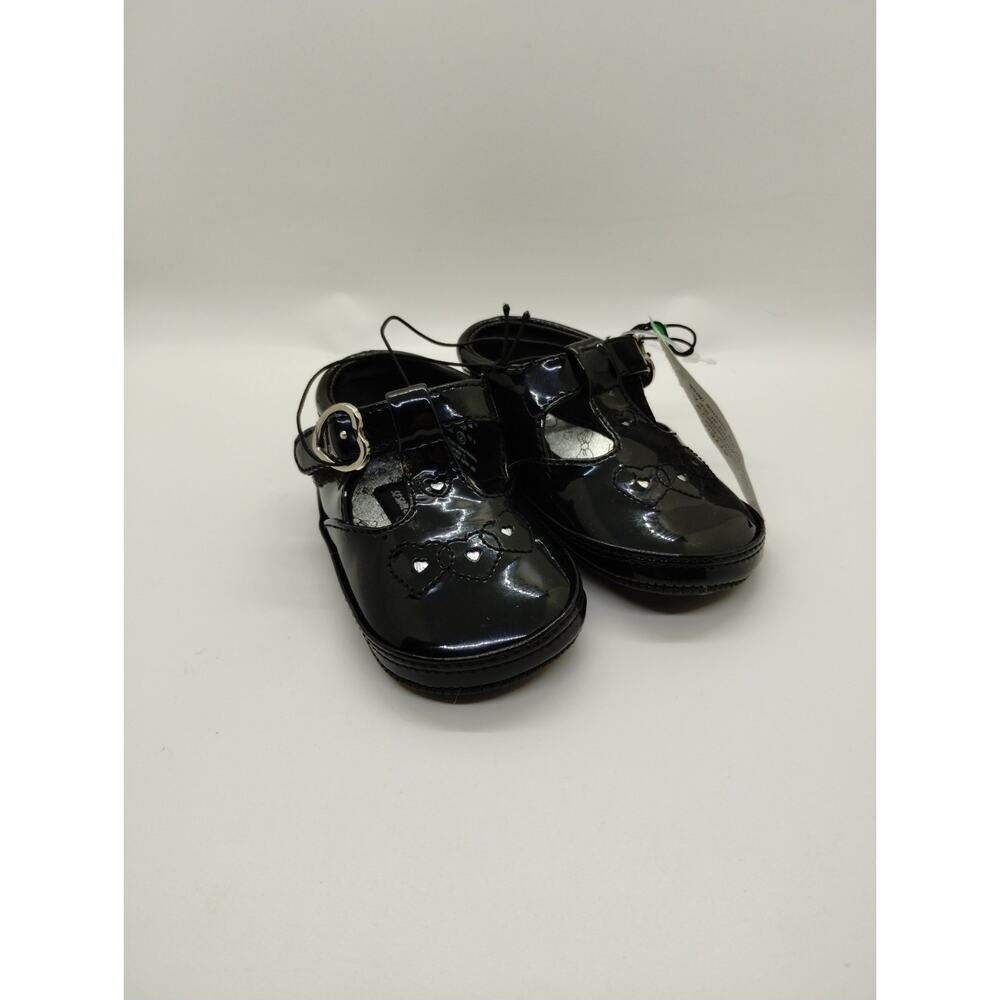 Vintage Sesame Street Black Leather Baby Shoes Size 2 - Doll Shoes 4.5" Long